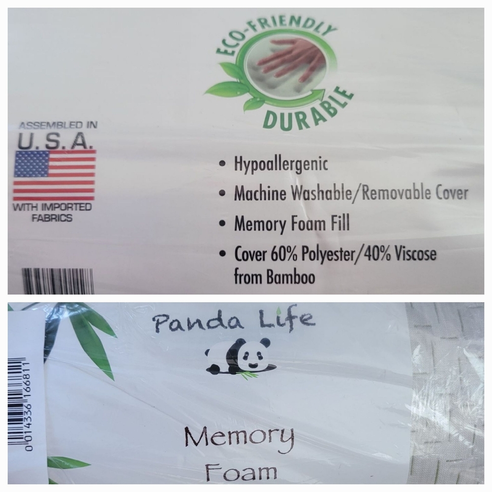 Bamboo #306 Pillow 6" Shredded Memory Foam NWOT flaw Removable Cover Costco - Picture 13 of 16